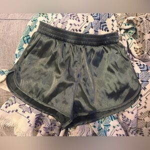 H&M Metallic Green Shorts